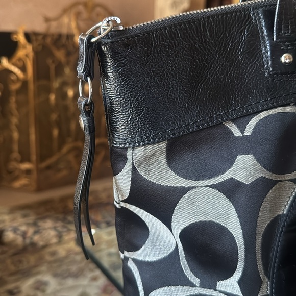 Coach Black and Gray Circle Accent Tote - Picture 4 of 8